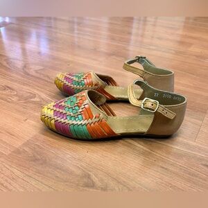 Authentic Rainbow Leather Huaraches Made In Mexico Size 22(5)